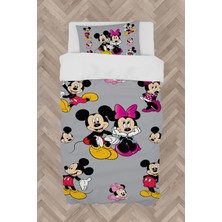 Mekta Home  Mickey ve Minnie Mause Desenli Seksekli Nevresim Takımı