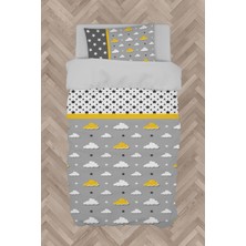 Mekta Home  Sarı Filli Balon Çerçeveli Nevresim Takımı