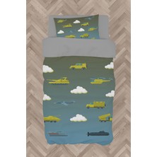 Mekta Home  Askeri Araç ve Seksek Desenli Nevresim Takımı