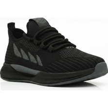 Letao Siyah Beyaz Ortopedik Taban Esnek Şık Hafif Triko Günlük Sneaker Spor Ayakkabı