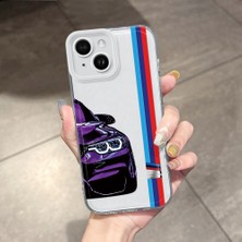 HONTINGA iPhone 14 ile Uyumlu Kılıfı Şeffaf Kamera Korumali Airbag Yumuşak Silikon Telefon Kılıfı Bmw Desen K5-0253