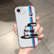 HONTINGA iPhone 16E ile Uyumlu Kılıfı Şeffaf Kamera Korumali Airbag Yumuşak Silikon Telefon Kılıfı Bmw Desen K5-0253