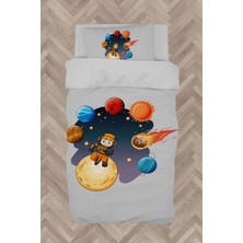 Mekta Home  Astronot Çocuk ve Gezegen Desenli Nevresim Takımı