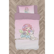 Mekta Home  Prenses Kız ve Tatlı Kedi Desenli Nevresim Takımı