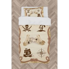 Mekta Home  Korsan Kuru Kafa Çerçeveli Nevresim Takımı