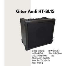 Hightone High Tone HT-15BL Bluetoothlu Gitar Amfisi (15W) | Kablosuz Müzik Eşliği Çift Girişli Tasarım Güçlü Bass ve Tiz Kontrolü