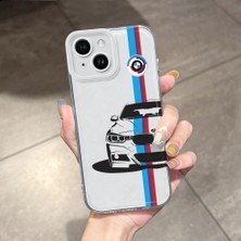 HONTINGA iPhone 14 ile Uyumlu Kılıfı Şeffaf Kamera Korumali Airbag Yumuşak Silikon Telefon Kılıfı Bmw Desen K5-0253