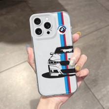 HONTINGA iPhone 15 Pro Max ile Uyumlu Kılıfı Şeffaf Kamera Korumali Airbag Yumuşak Silikon Telefon Kılıfı Bmw Desen K5-0253