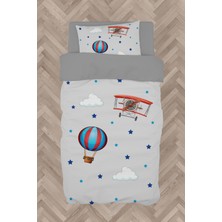 Mekta Home  Uçak ve Uçan Balon Desenli Nevresim Takımı
