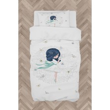 Mekta Home  Prenses Kız ve Renkli Kelebek Desenli Nevresim Takımı