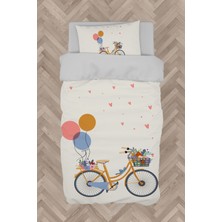 Mekta Home  Bisikletli Balon Desenli Nevresim Takımı