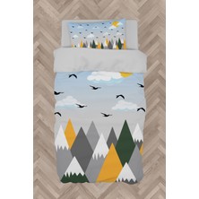 Mekta Home  Renkli Dağ Desenli Nevresim Takımı