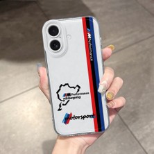 HONTINGA iPhone 16 ile Uyumlu Kılıfı Şeffaf Kamera Korumali Bmw Desen Airbag Yumuşak Silikon Telefon Kılıfı K5-0252