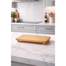 İliva Bambu Yağdanlık Standı – Doğal Ahşap Yağlık Altlığı, Kaymaz Ayaklı Mutfak Tezgah Düzenleyici Organizer Sunumluk