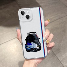 HONTINGA iPhone 13 ile Uyumlu Şeffaf Kılıfı Kamera Korumali Airbag Yumuşak Silikon Telefon Kılıfı Bmw Desen K5-0255
