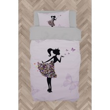 Mekta Home  Kelebekli Prenses Desenli Nevresim Takımı