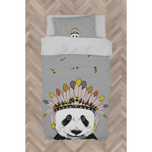 Mekta Home  Kızılderili Panda Desenli Nevresim Takımı