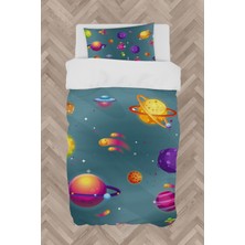 Mekta Home  Uzay ve Gezegen Desenli Nevresim Takımı