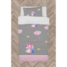 Mekta Home  Unicorn ve Seksek Desenli Nevresim Takımı
