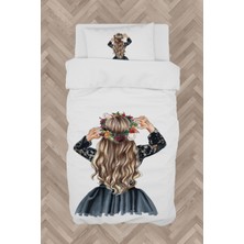 Mekta Home  Uzun Saçlı Prenses Kız Desenli Nevresim Takımı