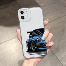 HONTINGA iPhone 12 ile Uyumlu Kılıfı Şeffaf Kamera Korumali Hayal Arabası Desen Airbag Yumuşak Silikon Telefon Kılıfı K5-0263