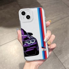 HONTINGA iPhone 14 Plus ile Uyumlu Kılıfı Şeffaf Kamera Korumali Airbag Yumuşak Silikon Telefon Kılıfı Bmw Desen K5-0253