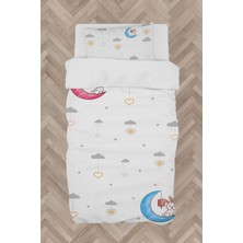 Mekta Home  Renkli Ay ve Tavşan Desenli Nevresim Takımı