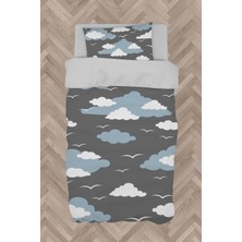 Mekta Home  Bulut ve Martı Desenli Nevresim Takımı