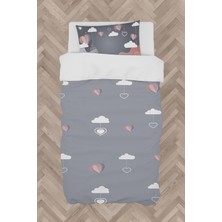 Mekta Home  Kalp ve Bulut Balon Desenli Nevresim Takımı