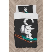 Mekta Home  Kaykaylı Astronot Desenli Nevresim Takımı