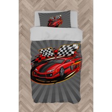 Mekta Home  Kırmızı Mcqueen Desenli Nevresim Takımı