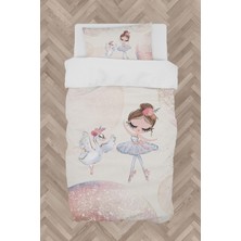 Mekta Home  Kuğu ve Balerin Desenli Nevresim Takımı