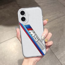 HONTINGA iPhone 16 ile Uyumlu Kılıfı Şeffaf Kamera Korumali Bmw Desen Yumuşak Silikon Telefon Kılıfı K5-0258