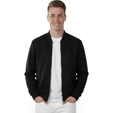 Rizzup Erkek Siyah Dar Kesim Likralı Fermuarlı Süet Ceket – Mevsimlik Ince Premium Mont 2504334