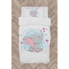 Mekta Home  Kalpli ve Küçük Fil Desenli Nevresim Takımı