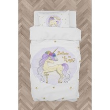 Mekta Home  Yıldızlı Mavi Unicorn Desenli Nevresim Takımı
