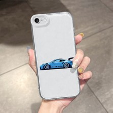 HONTINGA iPhone Se 2022 ile Uyumlu Kılıfı Şeffaf Kamera Korumali Klasik Araba Desen Airbag Yumuşak Silikon Telefon Kılıfı K5-0261