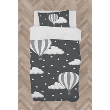 Mekta Home  Bulutlu Yıldız ve Uçan Balon Desenli Nevresim Takımı
