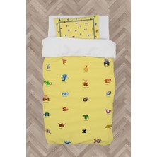 Mekta Home  Sayılar ve Harfler Seksek Desenli Eğitici Nevresim Takımı