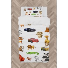 Mekta Home  Yol Hayvan ve Araba Desenli Nevresim Takımı