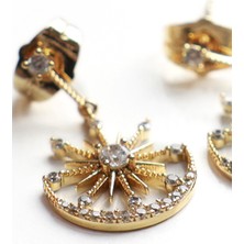 Sonche Kar Desenli Taşlı Küpe 8010