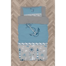 Mekta Home  Mavi Denizci Desenli Nevresim Takımı