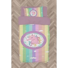 Mekta Home  Renkli Unicorn Desenli Nevresim Takımı