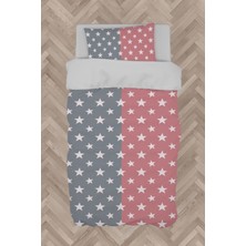 Mekta Home  Yıldızlı ve Iki Renk Desenli Nevresim Takımı