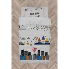 Mekta Home  Eğitici Şehir Desenli Yollu Nevresim Takımı