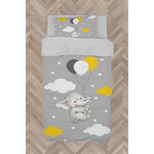 Mekta Home  Tatlı Fil ve 3 Balon Desenli Nevresim Takımı