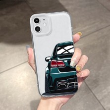 HONTINGA iPhone 12 ile Uyumlu Kılıfı Şeffaf Kamera Korumali Klasik Araba Desen Airbag Yumuşak Silikon Telefon Kılıfı K5-0261