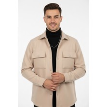 Rizzup Erkek Krem Premium Kaşe Ceket – Şık, Modern ve Sıcak Tutan Tasarım Ceket Mont 2500559