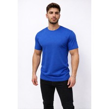 Axxel Erkek Gri Melanj Kısa Kollu Bisiklet Yaka T-SHIRT-D677