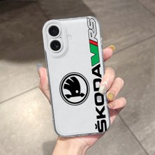 HONTINGA iPhone 16 ile Uyumlu Şeffaf Kılıfı Kamera Korumali Araba Markası Desen Airbag Yumuşak Silikon Telefon Kılıfı K5-0260